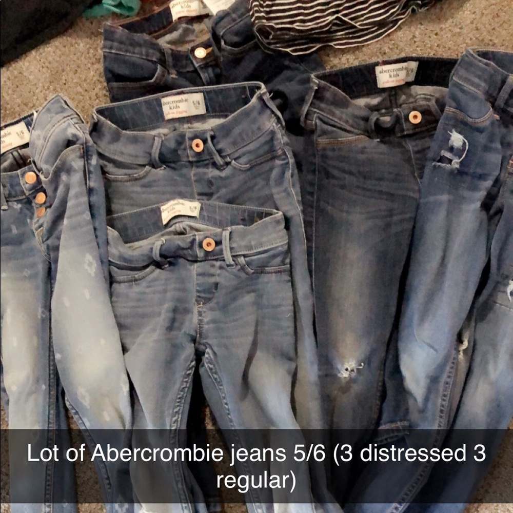 Abercrombie Kids Girls 5/6 Jeans Lot of 6